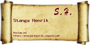Stanga Henrik névjegykártya
